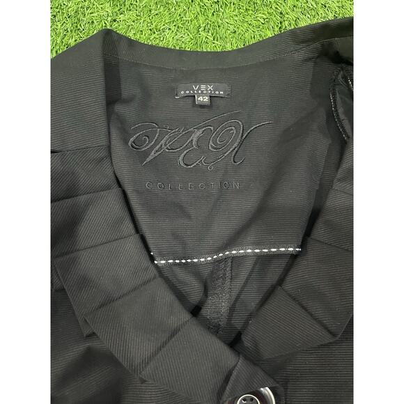 Vex Collection Women's Two-Button 90's Blazer Black Stretch Lightweight 42 - Picture 4 of 9